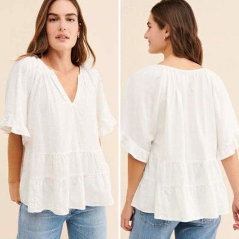 NWT Anthropologie Gesine Tiered Swing Blouse | M